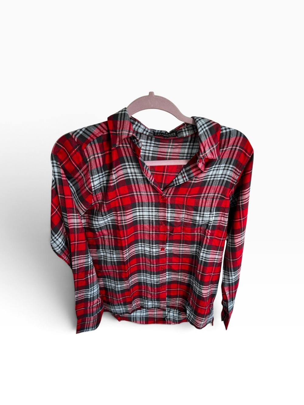 PJ Salvage Red and Plaid Pajama Top XS NWT